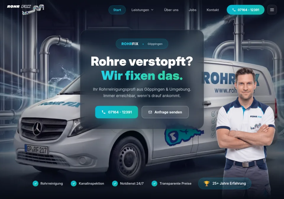 Screenshot einer von SYTE erstellten Website für einen lokalen Betrieb